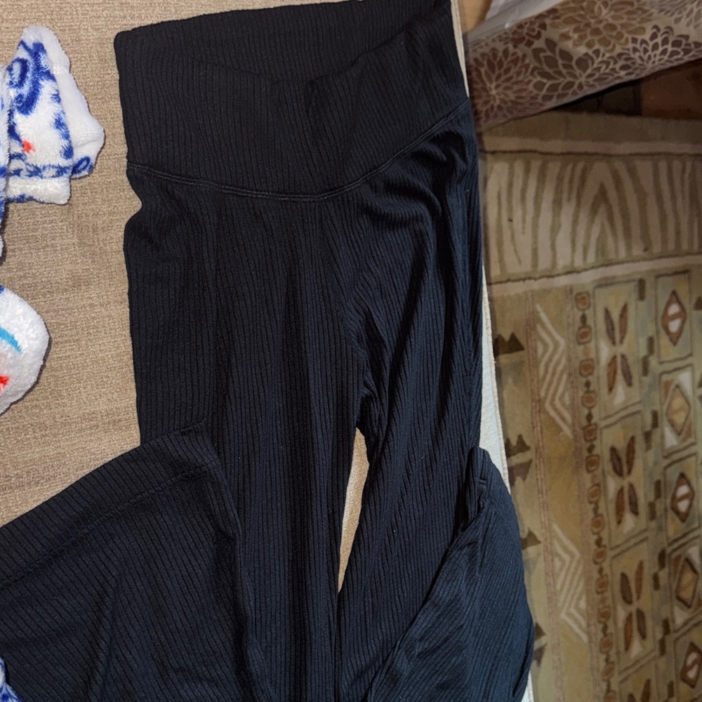 Athleta Black Ribbed Leggings